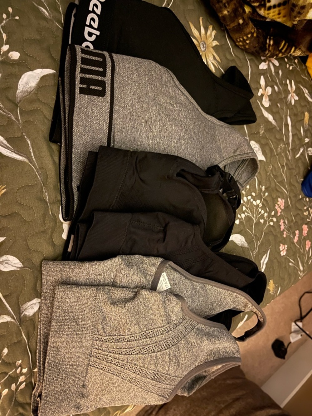 Puma Gray and Black Athletic Bra Pack